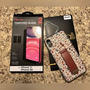 iPhone XR walli case, Walli screen protector, and extra screen protector